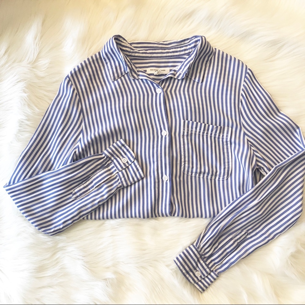 Blue/White Striped Buttondown | BeachLunchLounge